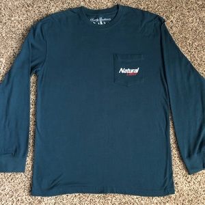 Natural Light Beer Long Sleeve Pocket T-Shirt